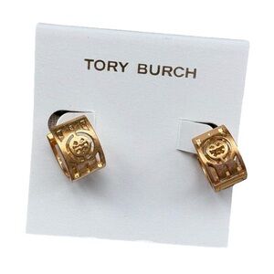 NIP Tory Burch GOLD BRITTEN Huggie Earrings